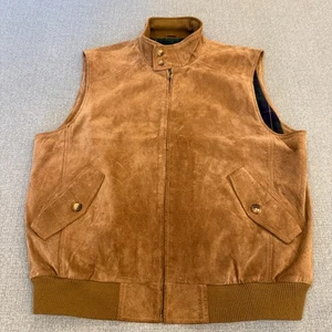 Chaleco Orvis de Cuero Gamuza para Hombres Grande Marrón Franela Forrado Cremallera Completa Exterior Adulto* - Imagen 1 de 12
