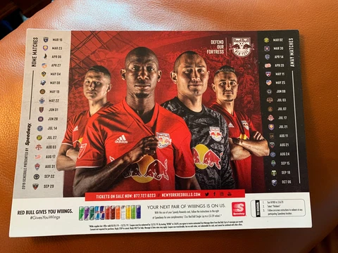 2019 New York Red Bulls Magnetic Schedule Official RBNY MLS Cover