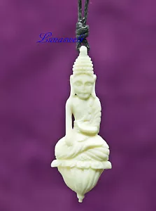 Buddha necklace bone pendant Budda in meditation posture handmade - Picture 1 of 1