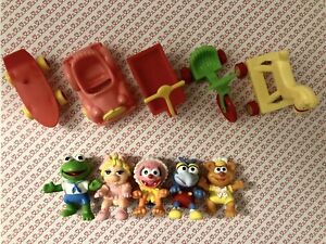 Set 5 McDonalds HappyMeal Muppet Babies 1986 Gonzo Fozzie Piggy Kermit Animal