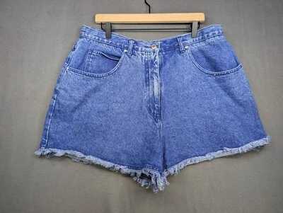 Pantalones cortos de mezclilla vintage LA Blues para mujer talla 24 azul tiro alto mamá dobladillo crudo  Foto 1 de 4