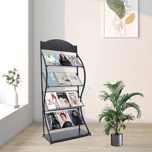 Newspaper Magazine Display Rack Manual Book Rack Floor-Standing Storage Rack NEW - Picture 1 of 11
