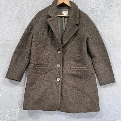Chaquetón para mujer Maeve Anthropologie pequeño marrón mezcla de lana 3 botones bolsillos Foto 1 de 4