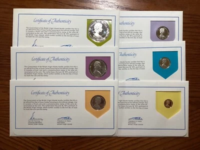 Ilhas Virgens Britânicas 1973 conjunto de prova FDC (com moeda de prata grande de um dólar) - Imagem 1 de 4