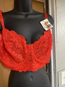 Smart & Sexy Signature Red Lace Bra Style SA1068 Size 40 DD - Picture 1 of 10