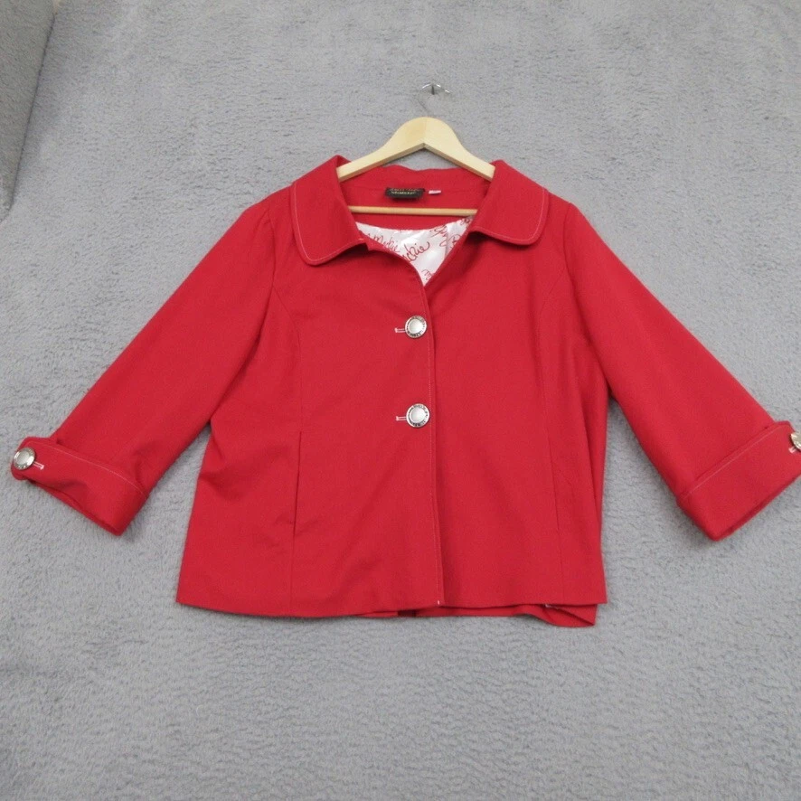 Chaqueta Blazer Bob Mackie De Colección Mujer M Roja Diseñador Usable Arte Dopamina Foto 1 de 4