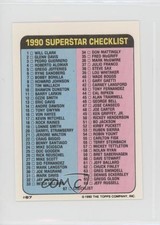 1990 Super Star Sticker Back Cards Checklist Rickey Henderson Greg Briley HOF