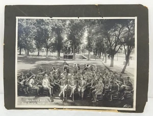 WWI 1917 43rd Infantry US Army Band Fort Douglas Photo 14in x 11in Mounted - Imagen 1 de 13