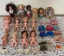 Vintage Little Doll Lot Mattel Liddle Kiddle REMCO Uneeda Hong Kong + Clothing
