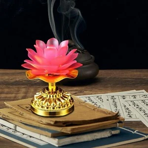 Lampe bouddhiste LED Lotus, lampes Lotus bouddha pour salle de méditation, - Photo 1/7