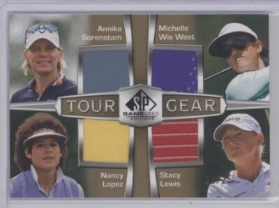 SORENSTAM/ WIE WEST/LOPEZ/LEWIS 2024 SP Game Used TOUR GEAR QUAD RELIC GOLD /25 - Image 1 of 2