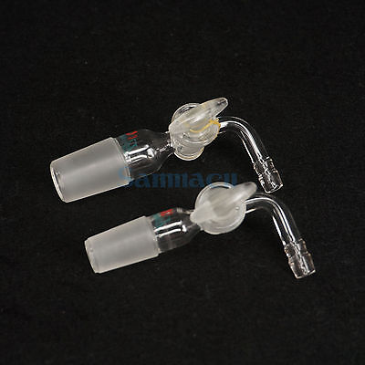 14/23 19/26 24/29 29/32 Joint Lab 90 Degree Adapter With Glass Stopcock Ware • 8.38£