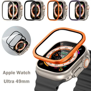 for Apple Watch Ultra / Ultra 2 49mm Tempered Glass Screen Protector Metal Cover - Picture 1 of 16