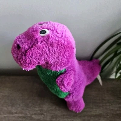Vintage Bootleg Knockoff  Plush Barney Purple Dinosaur Toy Stuffed Animal 8" - Image 1 of 4