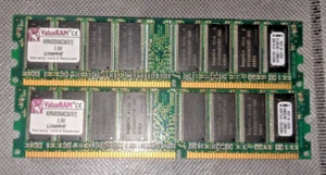 Set of 2 Kingston 512MB 184-pin DIMM DDR PC-3200 Memory Module KVR400X64C3A/512 - Picture 1 of 1