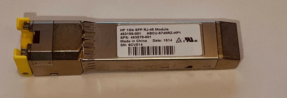 HP 1Gb SFP 1000Base-T RJ-45 Transceiver SPS:453578-001 - PN:453156-001 - Image 1 of 1