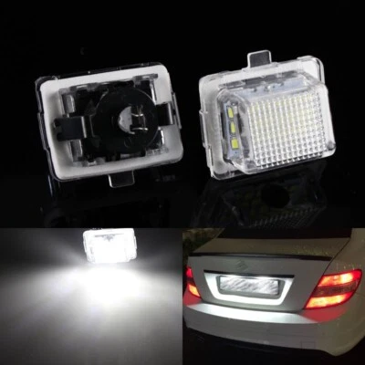 2x White 6000K 18 LED Licence Plate Lights For Mercedes Benz W204 C200 C300 C350 - Image 1 of 4