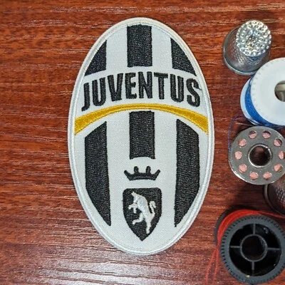 Juventus Patch Juve Futbol Club Jeve Serie A Italy Embroidered Iron On 3.5x2.25" - Image 1 of 3