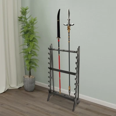 Soporte de espada de 5 agujeros/10 niveles soporte de espada negro exhibición para varias ocasiones NUEVO Foto 1 de 4