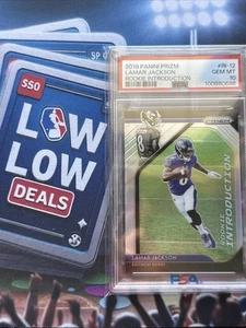 Lamar Jackson 2018 Panini Prizm Rookie Introduction Silver #RI-12 (RC) PSA 10 - Picture 1 of 8