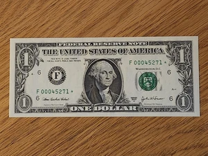 2003 A $1 "STAR NOTE" ATLANTA DISTRICT UNC/GEM F00045271* 000 START  1 OF 3 Cons - Picture 1 of 5