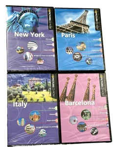 4 x CD-ROM con imagen AA PARÍS, NUEVA YORK, ITALIA, BARCELONA World Travel Library Nuevo - Imagen 1 de 18