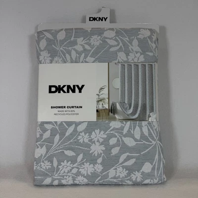 DKNY Heritage Floral Matelasse Cortina de Ducha Gris/Blanco 72x72 Tela Texturizada Foto 1 de 4