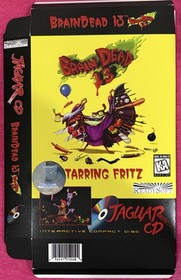 BrainDead 13 NOS Atari Jaguar Box & Manual Only NO GAME Very Rare Box Manual