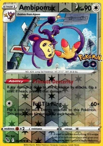 Pokémon Tranquill Common Reverse Holo 057/078 Pokemon GO TCG - Imagen 1 de 2