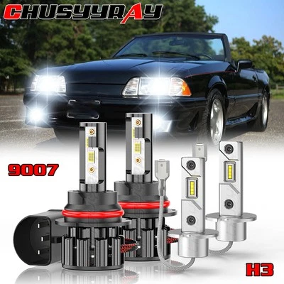 For Mercedes-Benz 300E 1990-1993 Combo 4x White LED Headlight Fog Light Bulbs - Image 1 of 4