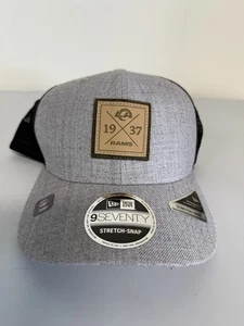 9seventy new era stretch snap Los Angeles Rams Trucker Hat Grey - Picture 1 of 7