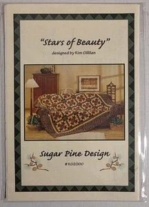 Cama de costura acolchada con patrón de edredón "Estrellas de la belleza" Sugar Pine Designs 921/2 x 921/2 - Imagen 1 de 2