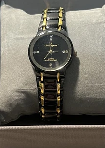 Orologio CR Charles Raymond Quarzo Impermeabile Nero/Oro V1588L - Foto 1 di 6