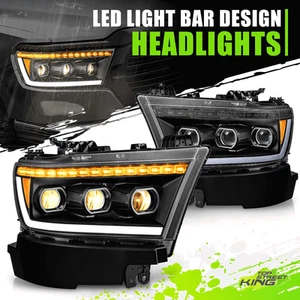 Sequential Tri-Projector Black Amber LED DRL Headlight Lamps for Ram 1500 19-24 - Picture 1 of 10