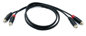 Audio Rca 2 Câble Rca 100 CM 2 Broches Douille À Douille Adaptateur en Noir - Afbeelding 1 van 4