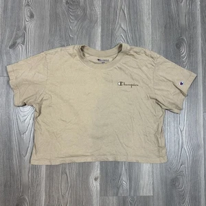 Champion Tan Crop T-Shirt - Womens Medium - Picture 1 of 6