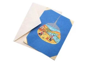 Traditional Nepalese Women Painted on Bodhi Leaf Greetings Card - Picture 1 of 8