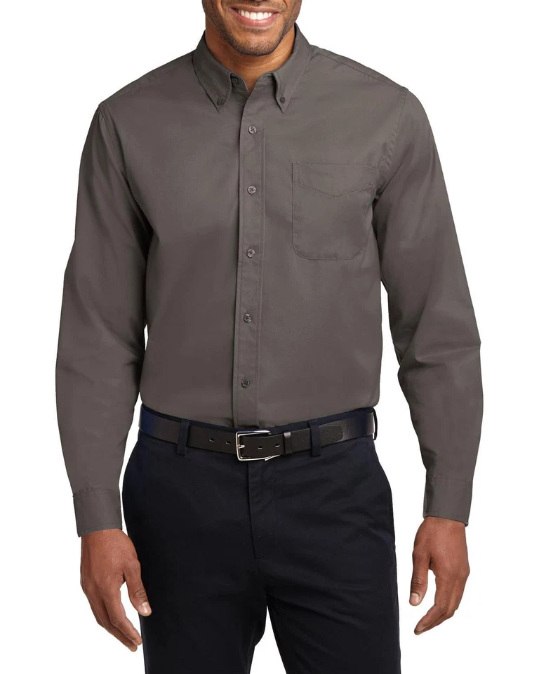 JustBlanks Men's Tall Comfortable Easy Care Long Sleeve Dress Shirt - JBTLS608 - Image 1 of 1