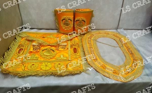 Maßgeschneiderte freimaurerische Regalien Past Grand Master SCHÜRZE mit Kettenkragen & Manschette - Bild 1 von 5