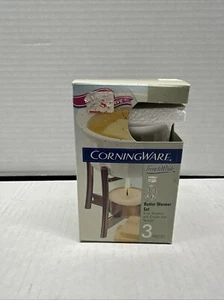 Vintage Corningware French White Butter Warmer Set 2 Ramekins, Tealight & Holder - Picture 1 of 7