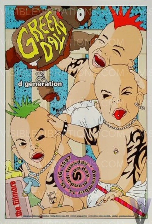 绿日音乐会海报 1997 年 F-308 The Fillmore — 第 1/1 张图片