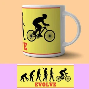 Cyclist Evolve Funny Ceramic Coffee Mug - Picture 1 of 1