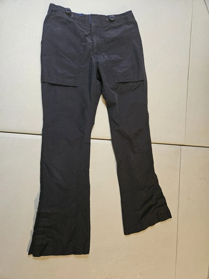 Abercrombie Cargo Flare Pants Youth Girls Medium Navy Blue Drawstring Y2K  - Image 1 of 4