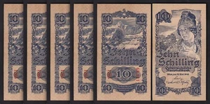 Austria 10 Schilling 1945, XF+, 5 Pcs LOT, P-114 - Picture 1 of 5