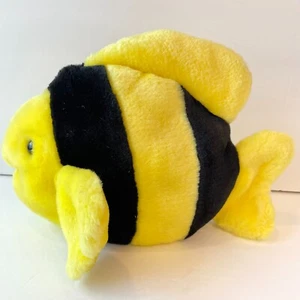 TY Beanie Buddies peluche imbottito di animali bolle di pesce 11 pollici nero a righe gialle - Foto 1 di 9