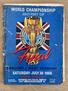 VINTAGE, RARE England v West Germany World Cup Final Program 1966 SOCCER MATCH - Picture 1 of 2