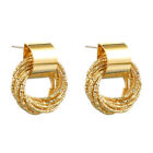Geometric Rhinestone Crystal Pendant Hoop Earrings For Women Gold Color Eartsa