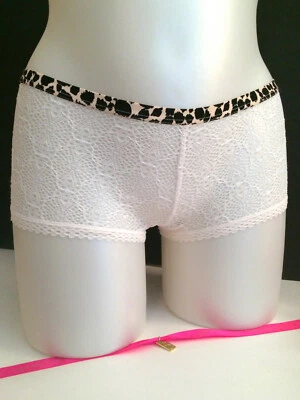 Victorias Secret SEXY RARO Corto de Encaje Boyshort Panty Bragas Leopardo NUEVO CON ETIQUETAS S XS Foto 1 de 4