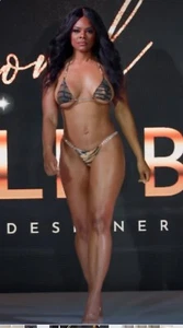 Tiger Print Crystal Glam Bikini Animal Print freches Unterteil Strand Fotoshooting - Bild 1 von 5