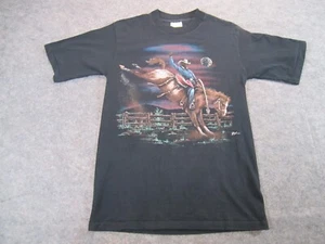 Vintage Hazelwood Premo Team Cowboy Rodeo Shirt Medium Einzelnaht bemalt USA - Bild 1 von 7
